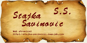 Stajka Savinović vizit kartica